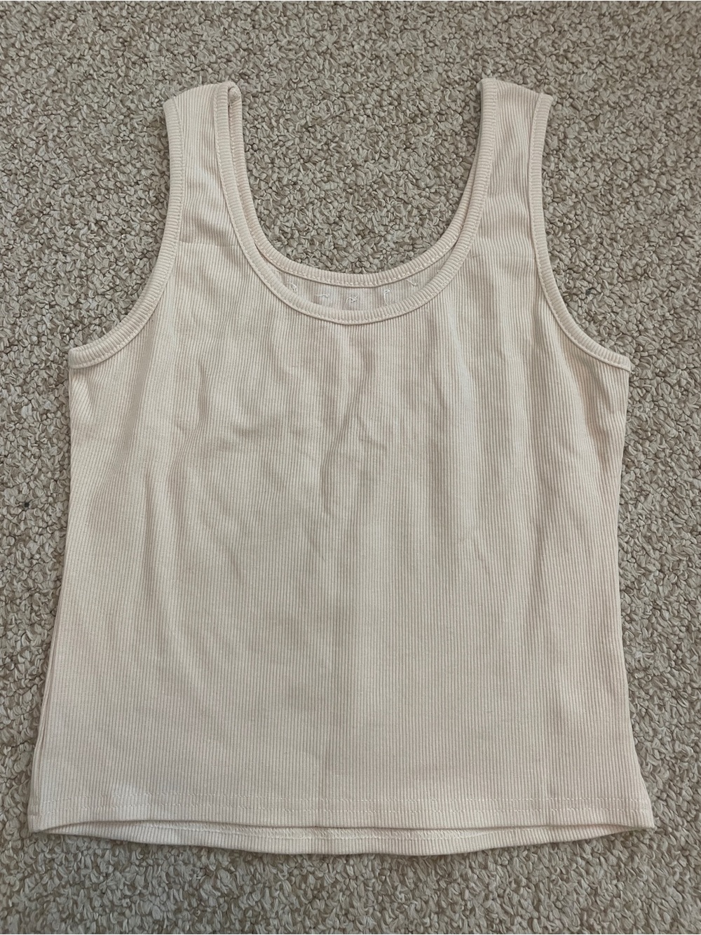 Beaded Ribbed Tank Top - Cream - Picture 2 of 2
